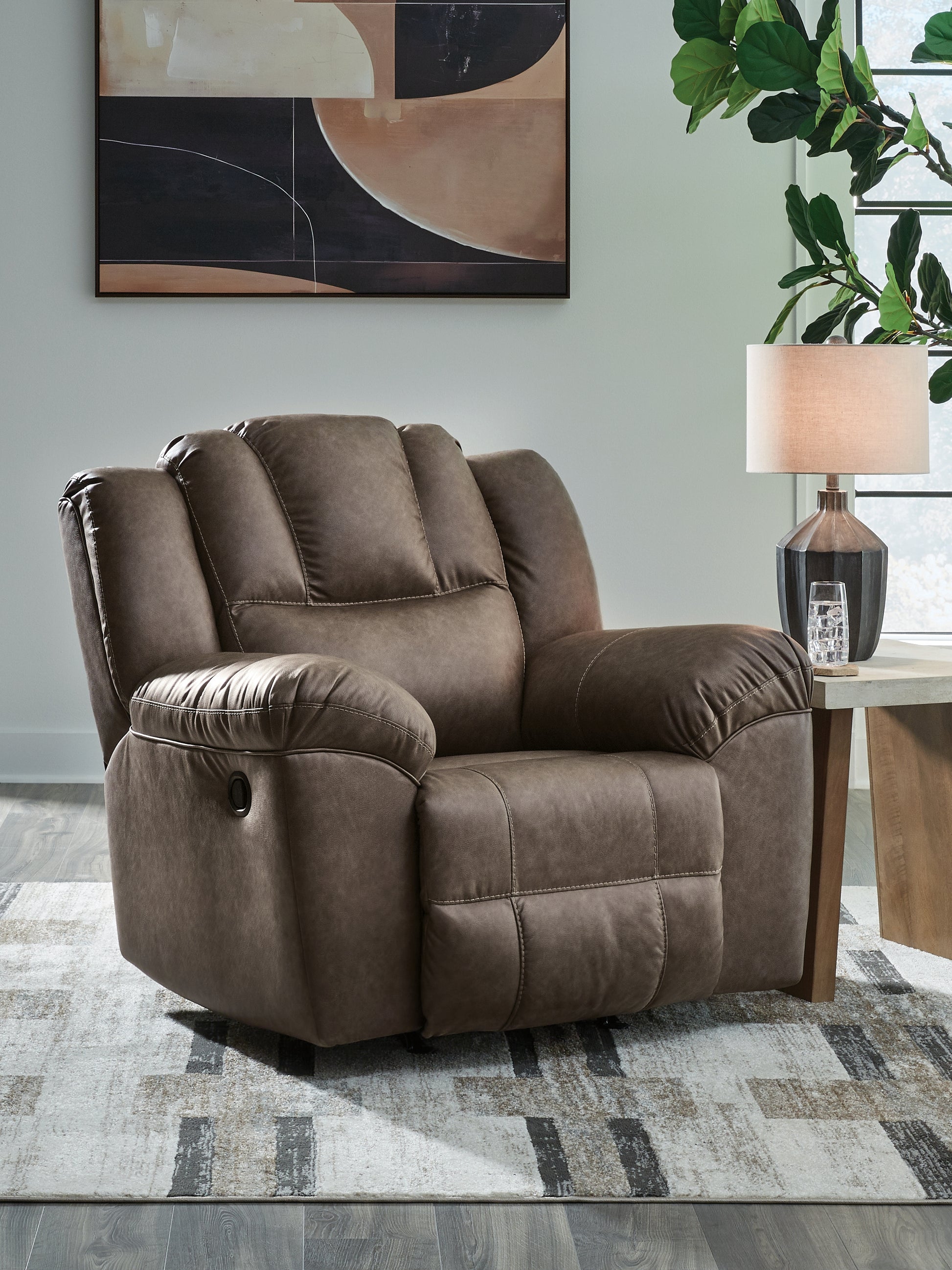 The Furniture Outlets - Ashley Furniture - Lowilla Living Room - Rocker Recliner / Driftwood - PC6450625