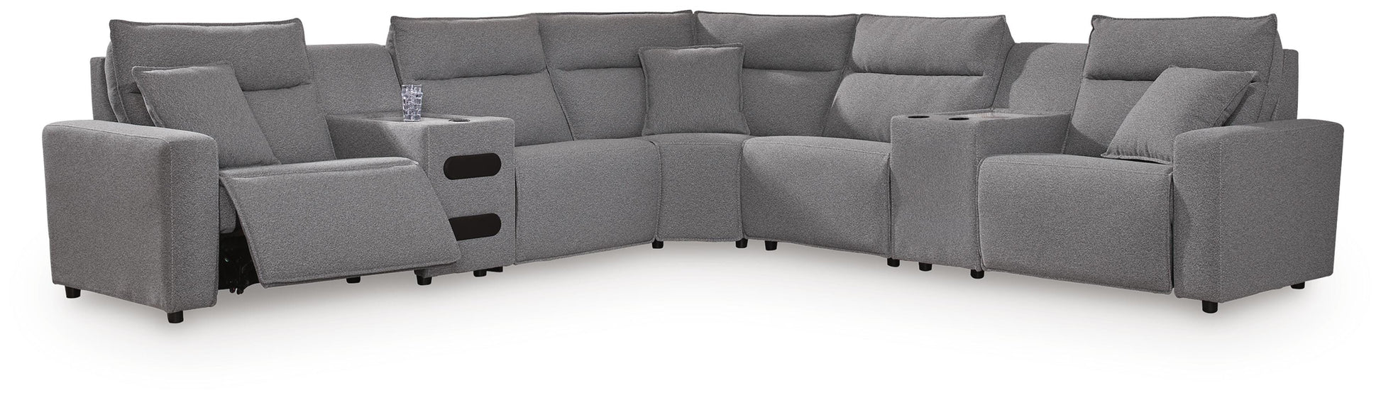 The Furniture Outlets - Ashley Furniture - Modmax II 7-Piece Power Reclining Sectional with Audio Consoles - 7-Piece Power Reclining Sectional with Audio Consoles - 65906S48
