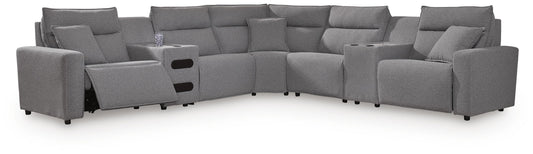 The Furniture Outlets - Ashley Furniture - Modmax II 7-Piece Power Reclining Sectional with Audio Consoles - 7-Piece Power Reclining Sectional with Audio Consoles - 65906S48