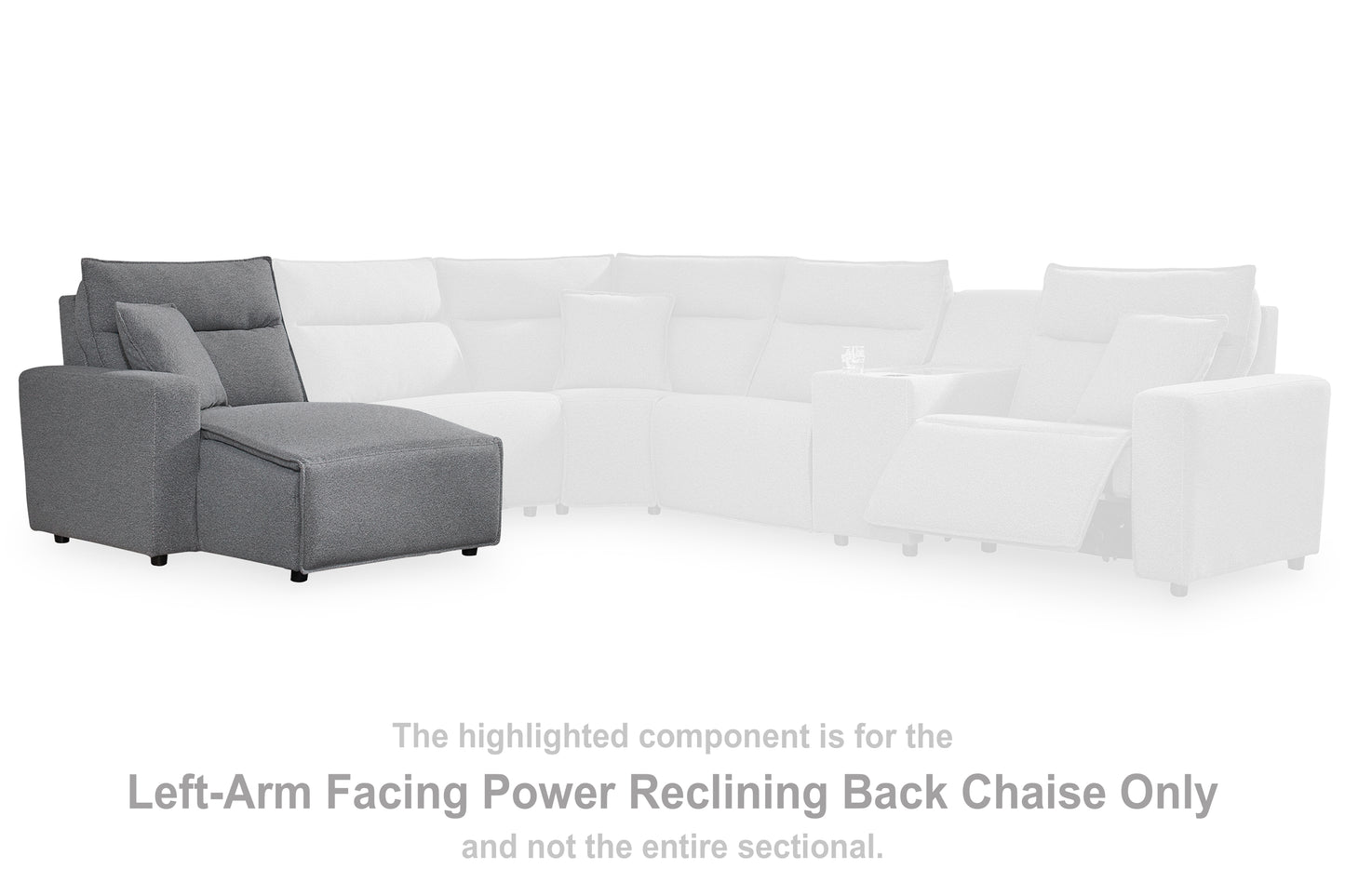 The Furniture Outlets - Ashley Furniture - ModMax II Sectional - LAF Press Back Power Chaise / Salt and Pepper - 6590679