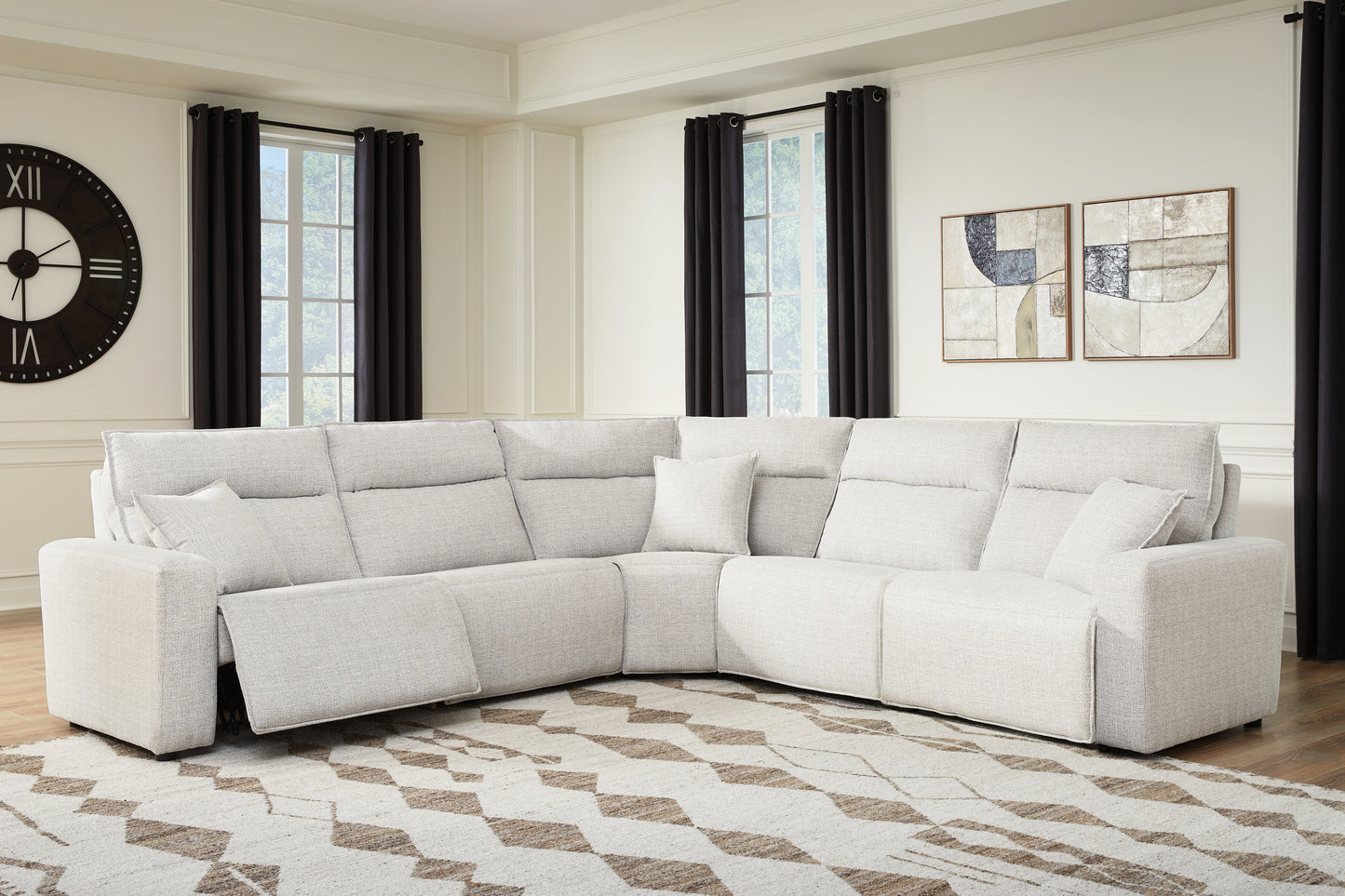 The Furniture Outlets - Ashley Furniture - ModMax II Sectional - 5-Piece Power Reclining Sectional / Stone - 65907S8