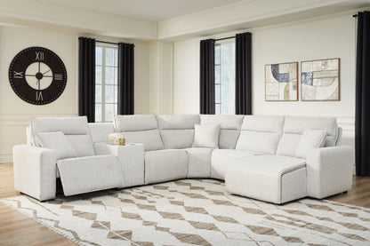 The Furniture Outlets - Ashley Furniture - ModMax II Sectional - 6-Piece Power Reclining Sectional with Chaise and Console / Stone - 65907S6
