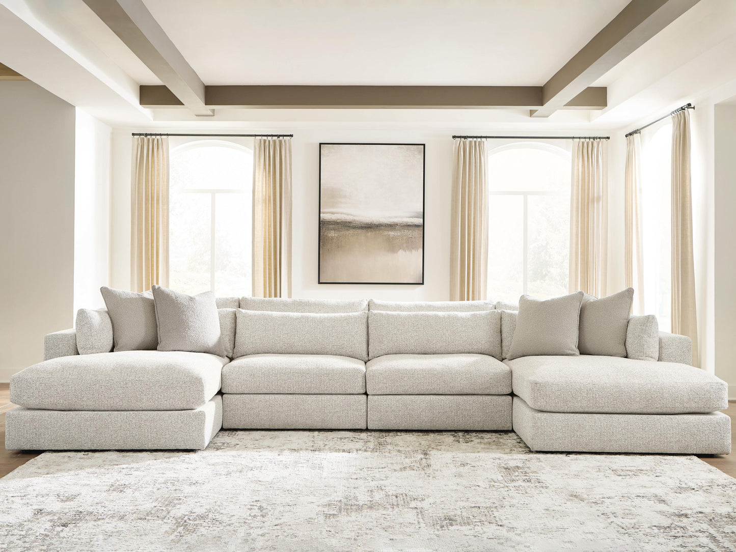 The Furniture Outlets - Ashley Furniture - Ashbourne Estate Sectional - RAF 4-Piece Double Chaise Sectional - PC66004S9
