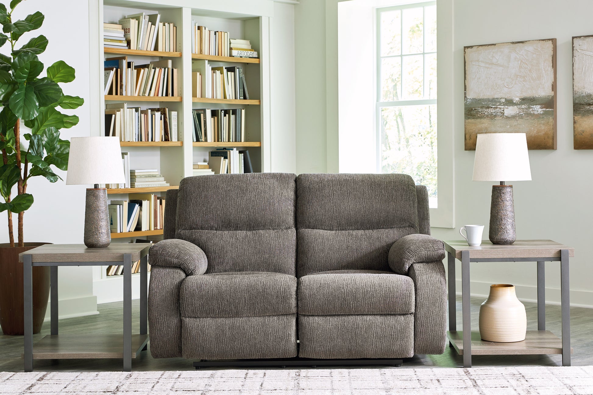 The Furniture Outlets - Ashley Furniture - Scranto Living Room - Reclining Loveseat / Brindle - 6650286