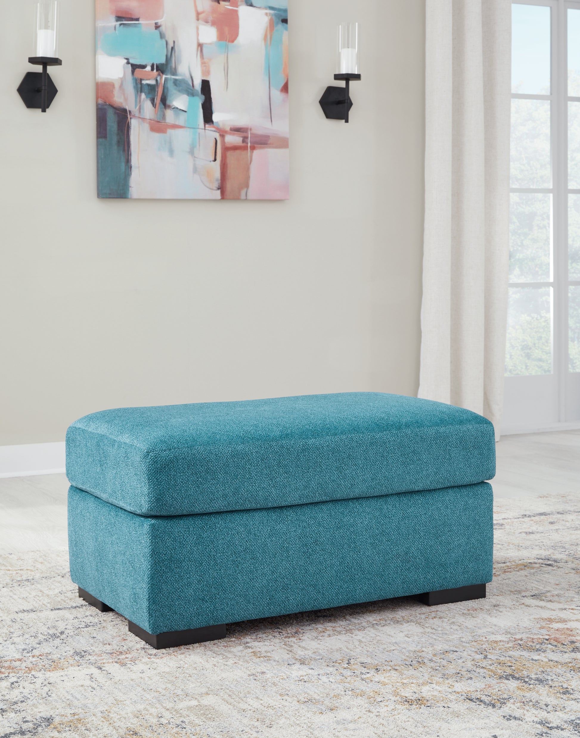 The Furniture Outlets - Ashley Furniture - Keerwick Living Room - Ottoman / Teal - 6750714