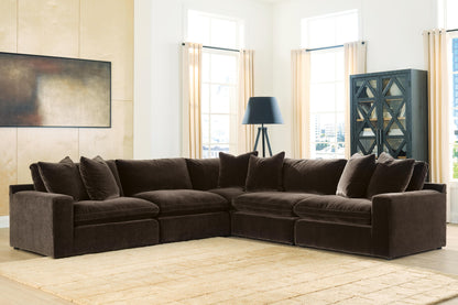The Furniture Outlets - Ashley Furniture - Maxton Heights Sectional - RAF 5-Piece Sectional / Bittersweet - 67807S4