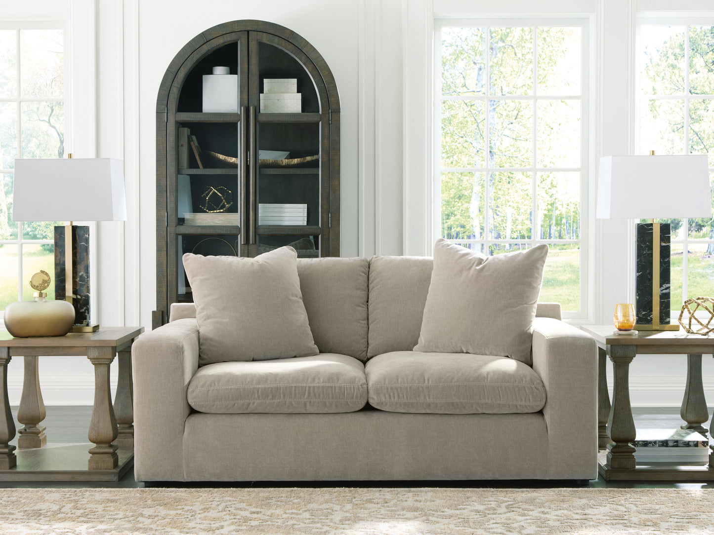 The Furniture Outlets - Ashley Furniture - Maxton Heights Living Room - Loveseat / Pebble - 6780835