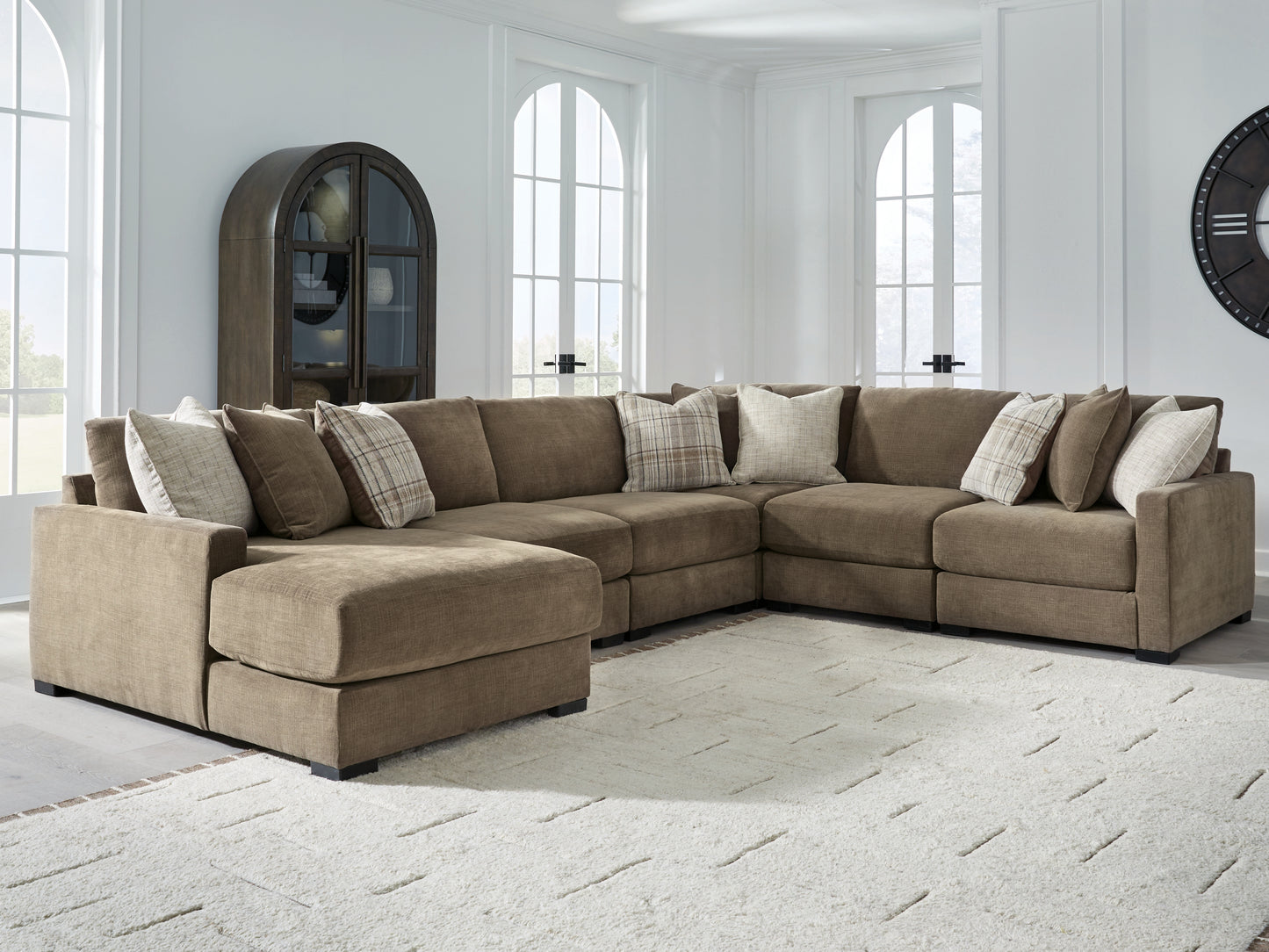 The Furniture Outlets - Ashley Furniture - Camellia-Court Sectional - RAF 6-Piece Sectional with Chaise / Coffee - 68207S14