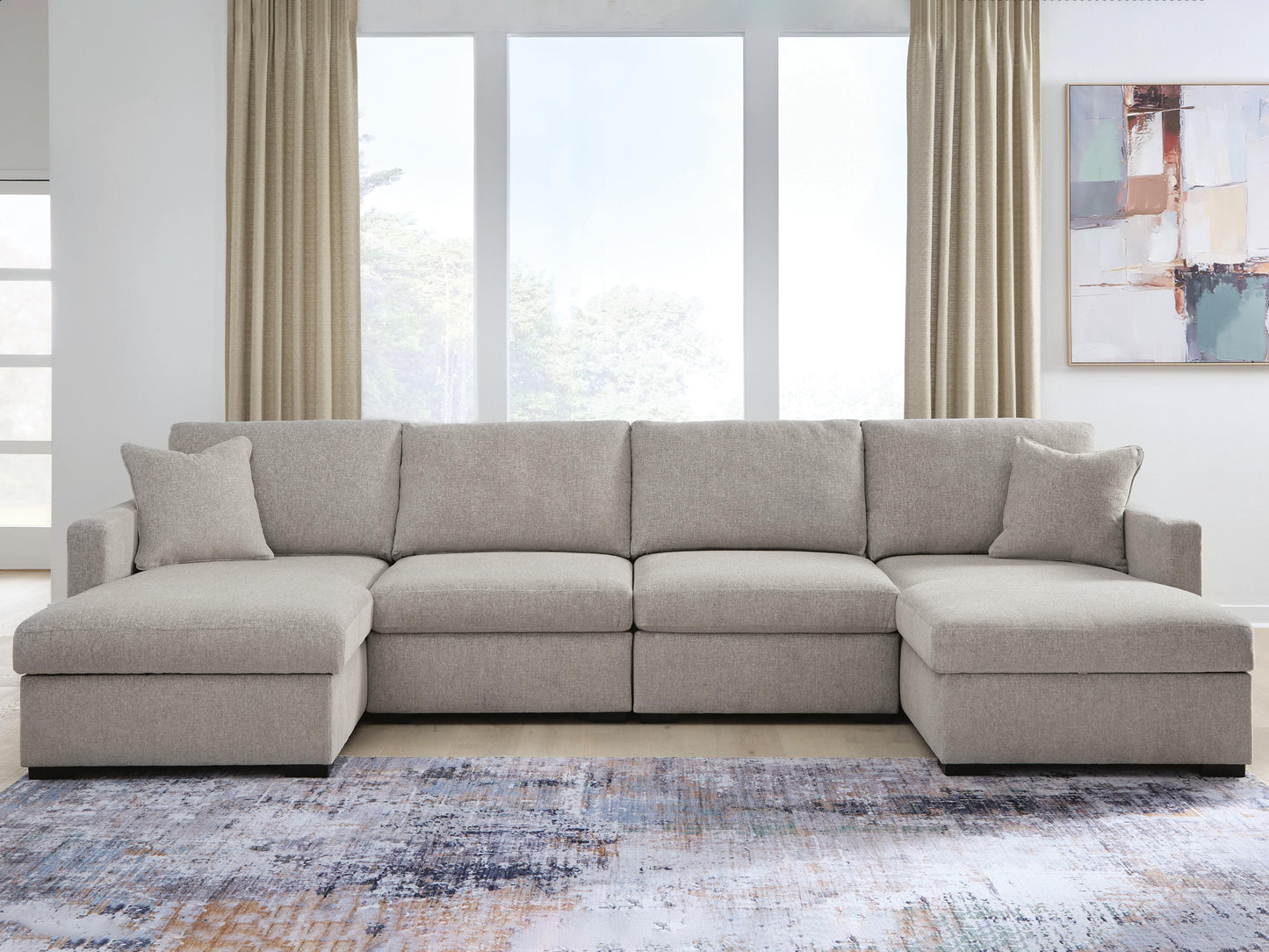 The Furniture Outlets - Ashley Furniture - ModMax Luxe Sectional - RAF 4-Piece Double Chaise Sectional - 68605S16