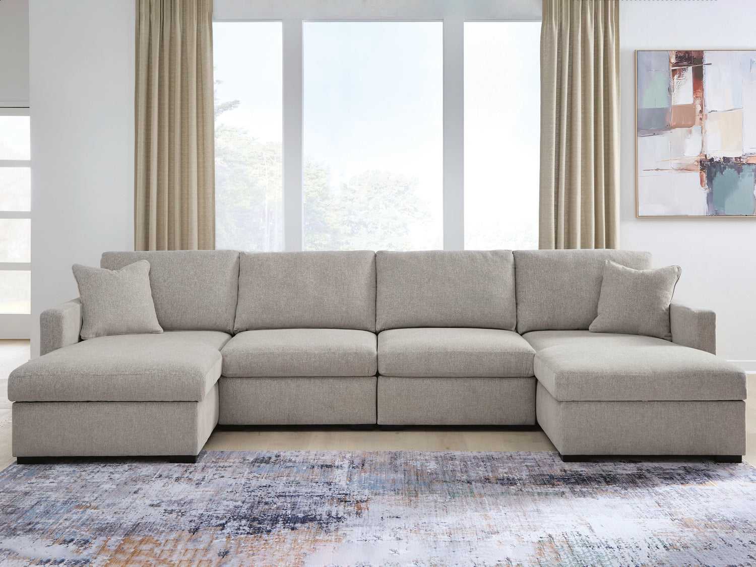 The Furniture Outlets - Ashley Furniture - ModMax Luxe Sectional - RAF 4-Piece Double Chaise Sectional - 68605S16