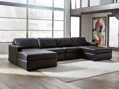 The Furniture Outlets - Ashley Furniture - ModMax II Sectional - RAF 4-Piece Double Chaise Sectional / Black - 74305S19
