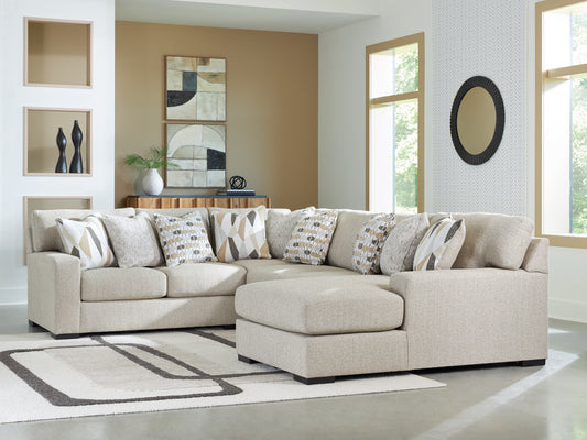 The Furniture Outlets - Ashley Furniture - Laurelgrove Sectional - RAF 3-Piece Double Chaise Sectional / Pebble - 75105S7