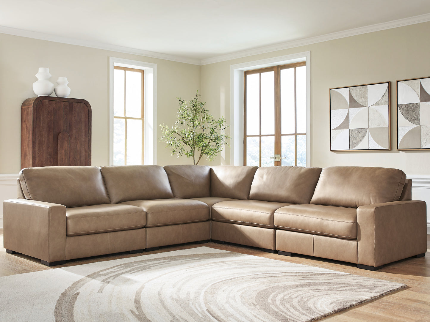 The Furniture Outlets - Ashley Furniture - Veronella Sectional - RAF 5-Piece Sectional / Sahara - 76106S17