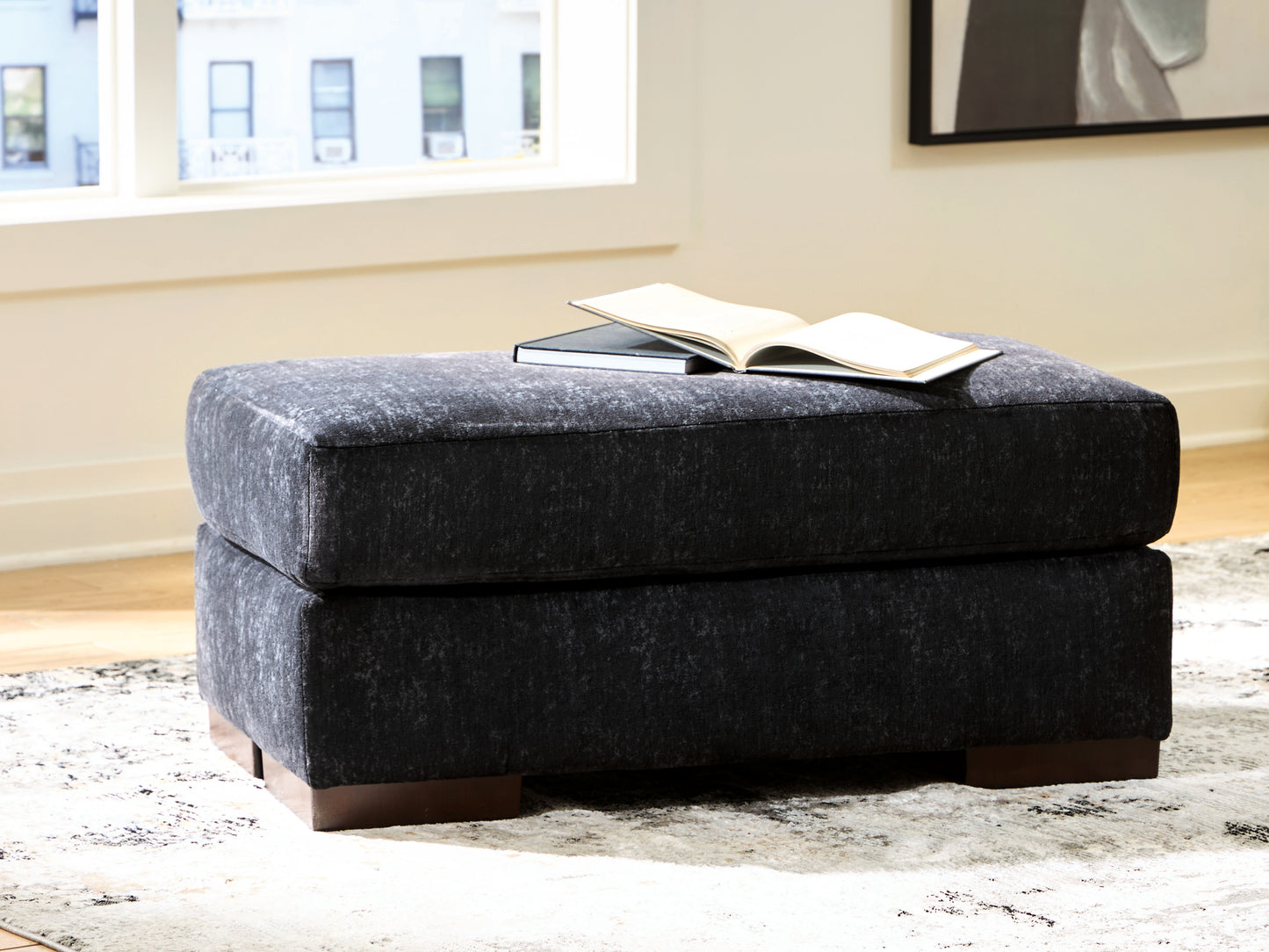 The Furniture Outlets - Ashley Furniture - Whitmore Manor Living Room - Ottoman / Black Pearl - 8040414