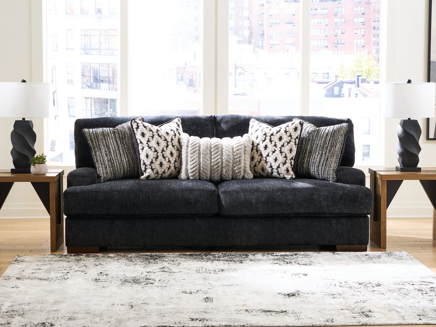 The Furniture Outlets - Ashley Furniture - Whitmore Manor Living Room - Sofa / Black Pearl - 8040438