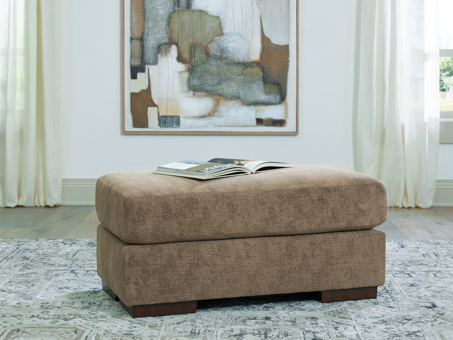The Furniture Outlets - Ashley Furniture - Jayne Park Living Room - Ottoman / Pecan - PC8150514