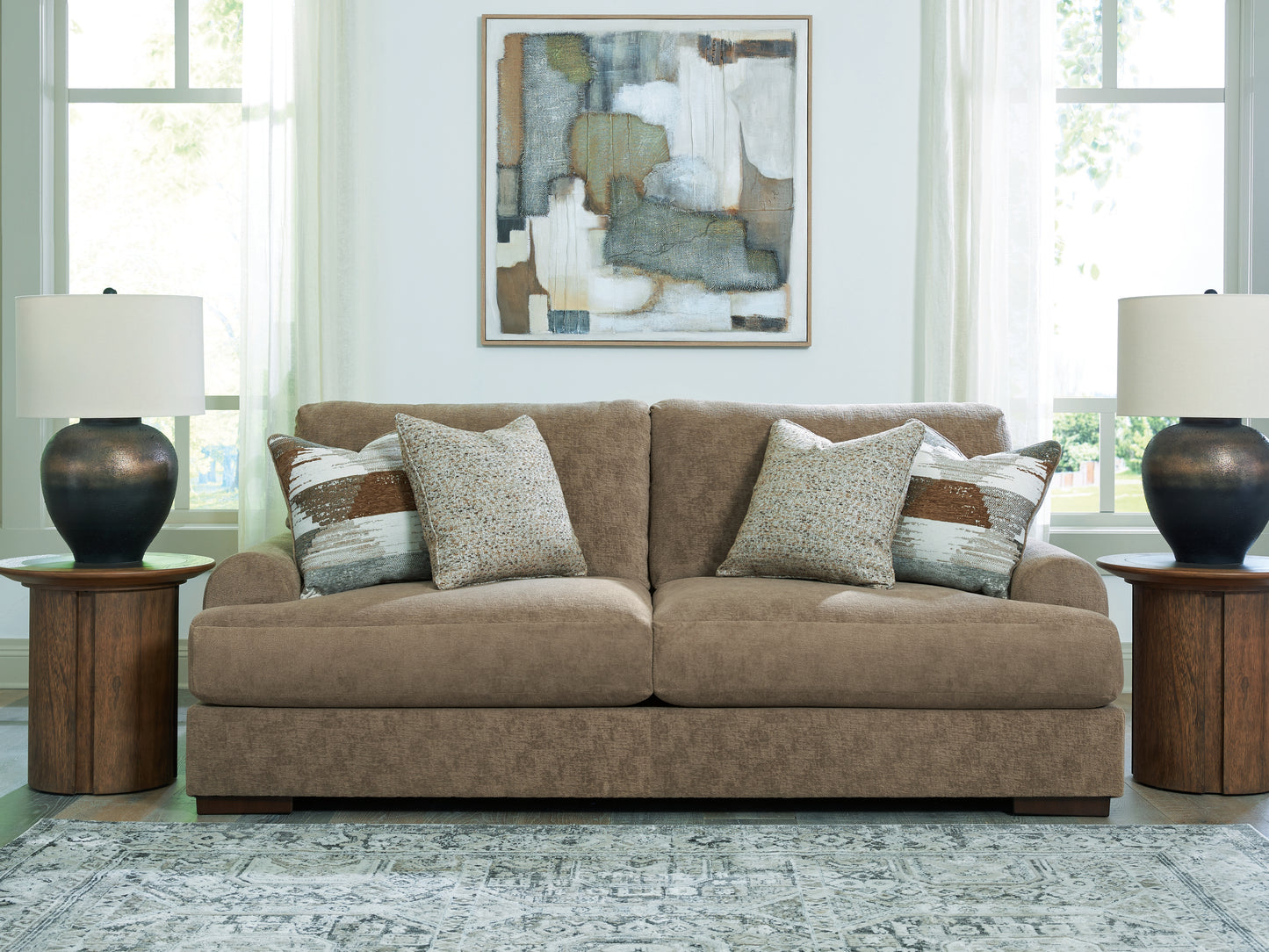 The Furniture Outlets - Ashley Furniture - Jayne Park Living Room - Sofa / Pecan - PC8150538