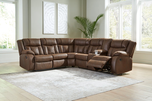 The Furniture Outlets - Ashley Furniture - Trail Boys Sectional - 2-Piece Reclining Sectional / Walnut - 82703S1