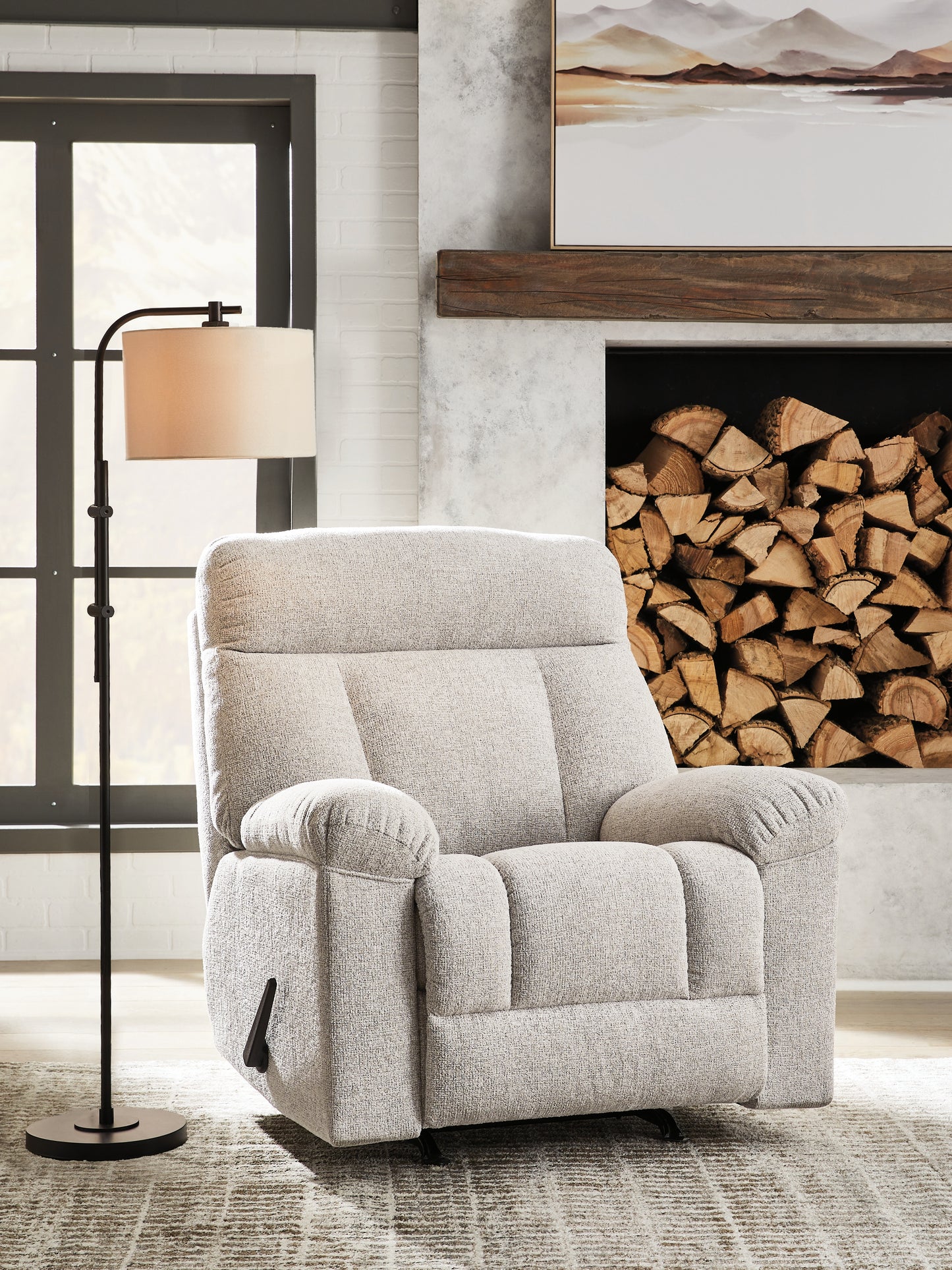 The Furniture Outlets - Ashley Furniture - Hoyne Park Living Room - Rocker Recliner / Cobble Stone - PC8281525