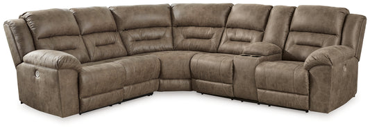 The Furniture Outlets - Ashley Furniture - Ravenel Sectional - 4-Piece Power Reclining Sectional / Fossil - 83106S3