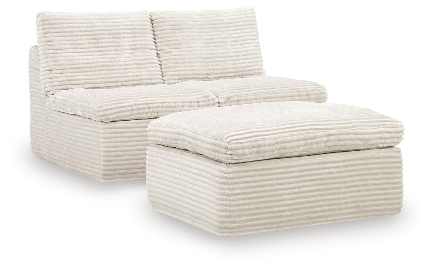 The Furniture Outlets - Ashley Furniture - Fannin Sectional - 2 Armless Chairs w/Otto (3/CN) - PC8430431