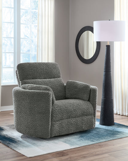 The Furniture Outlets - Ashley Furniture - Gosaldo Living Room - Swivel Glider Power Recliner / Lead - PC8630495
