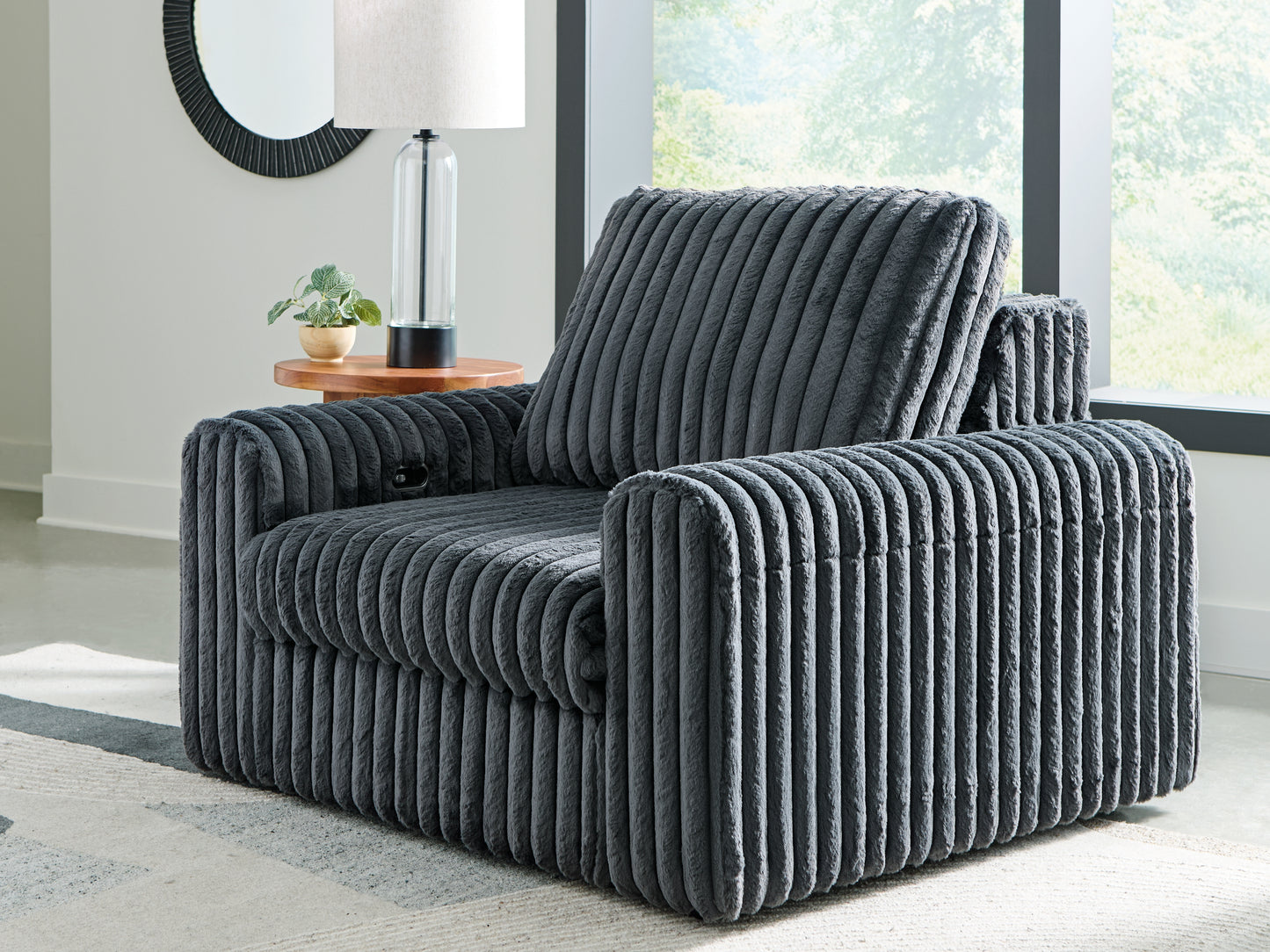 The Furniture Outlets - Ashley Furniture - HamlinBay Living Room - Power Gliding Chaise / Gunmetal - PC8680515P