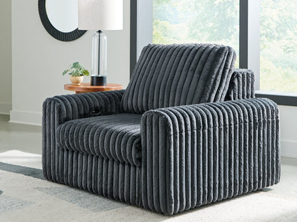 The Furniture Outlets - Ashley Furniture - HamlinBay Living Room - Power Gliding Chaise / Gunmetal - PC8680515P