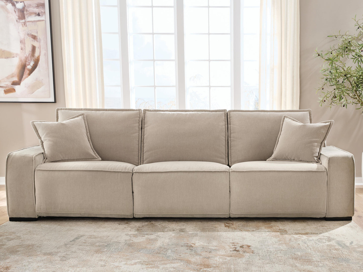 The Furniture Outlets - Ashley Furniture - Carceri Sectional - 3-Piece Power Sectional Reclining Sofa / Cashmere - 87003S3
