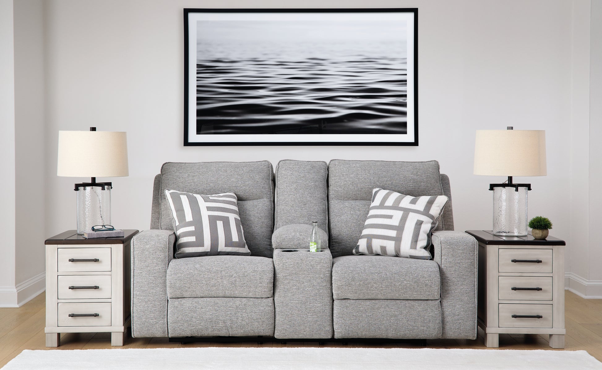 The Furniture Outlets - Ashley Furniture - Biscoe Living Room - PWR Recliner/ADJ Headrest / Pewter - 9050313