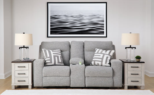 The Furniture Outlets - Ashley Furniture - Biscoe Living Room - PWR Recliner/ADJ Headrest / Pewter - 9050313