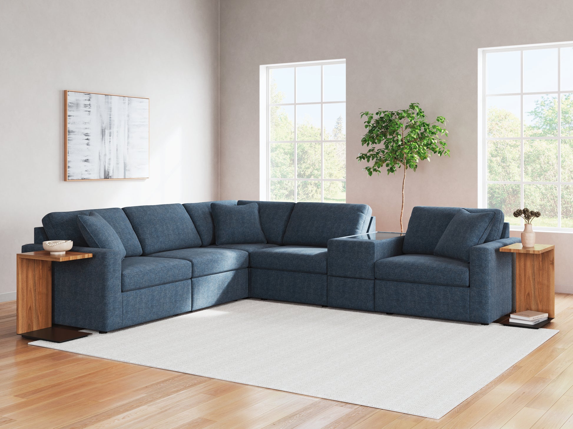 The Furniture Outlets - Ashley Furniture - Modmax Sectional - RAF 6-Piece Sectional / Ink - 92101S7