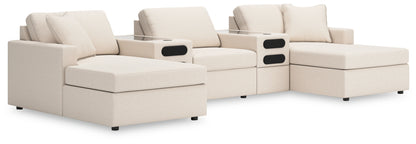 The Furniture Outlets - Ashley Furniture - Modmax Sectional - RAF 5-Piece Double Chaise with Audio Consoles / Oyster - 92103S49