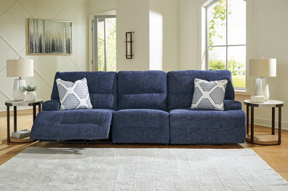The Furniture Outlets - Ashley Furniture - Acklen Place Sectional - 3-Piece Power Reclining Sectional Sofa / Navy - 93607S18