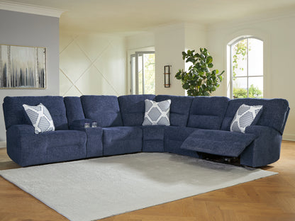 The Furniture Outlets - Ashley Furniture - Acklen Place Sectional - 6-Piece Power Reclining Sectional / Navy - 93607S15