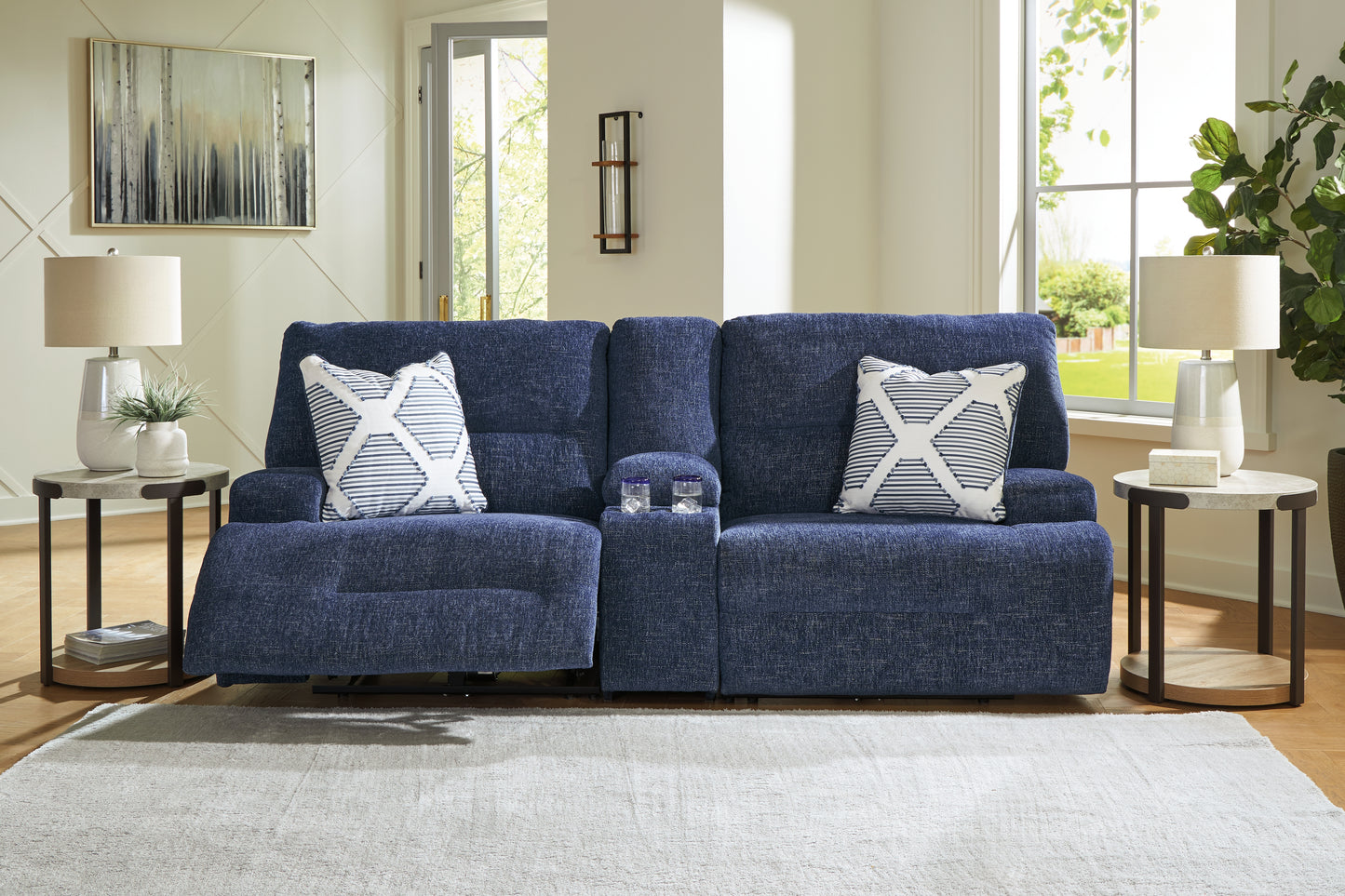 The Furniture Outlets - Ashley Furniture - Acklen Place Sectional - 3-Piece Sectional / Navy - 93607S10