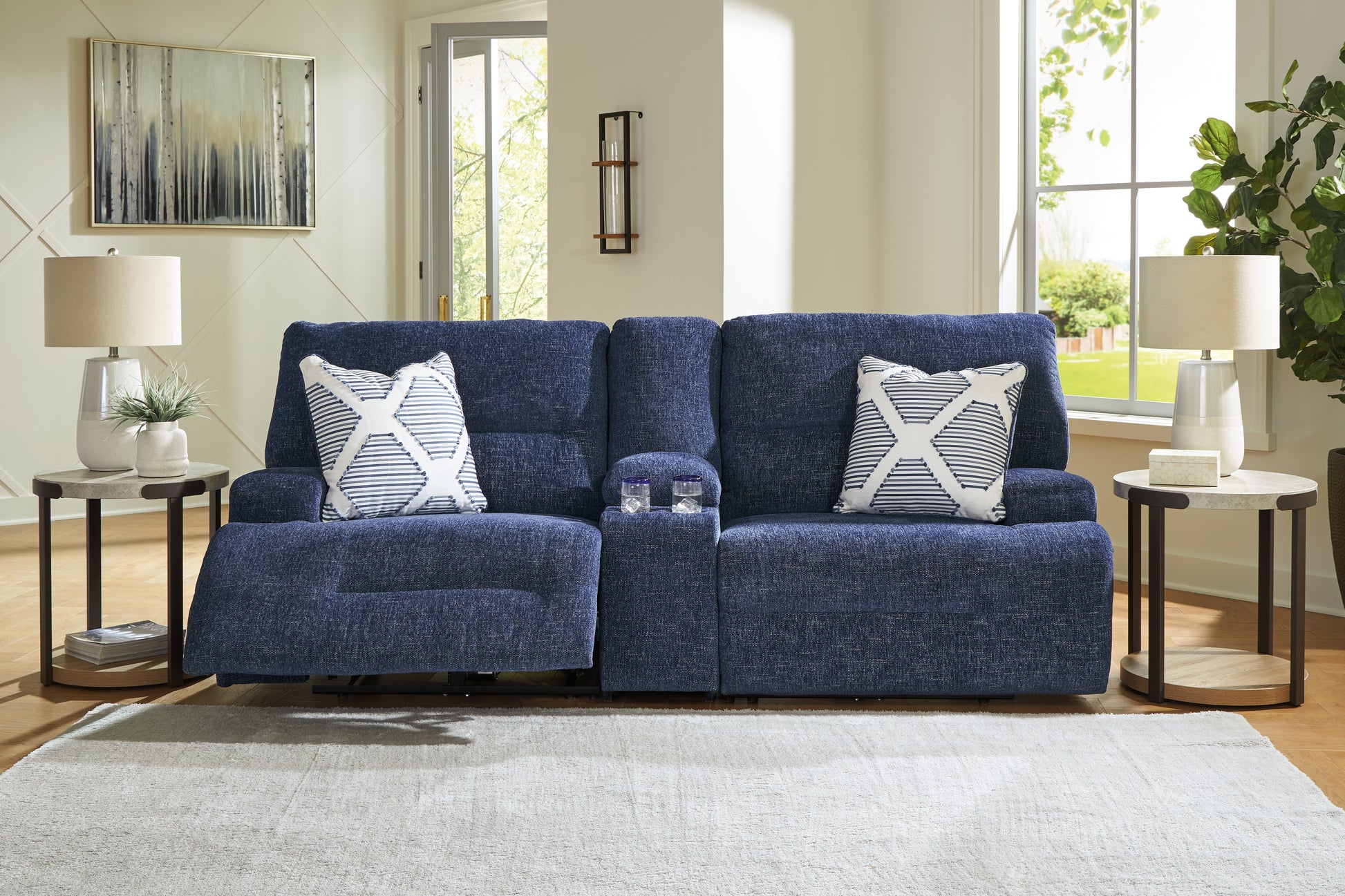 The Furniture Outlets - Ashley Furniture - Acklen Place Sectional - 3-Piece Sectional / Navy - 93607S10