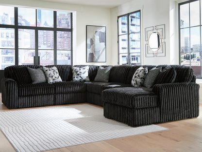 The Furniture Outlets - Ashley Furniture - Midnight-Madness Sectional - RAF 6-Piece Sectional with Chaise / Onyx - 98103S24