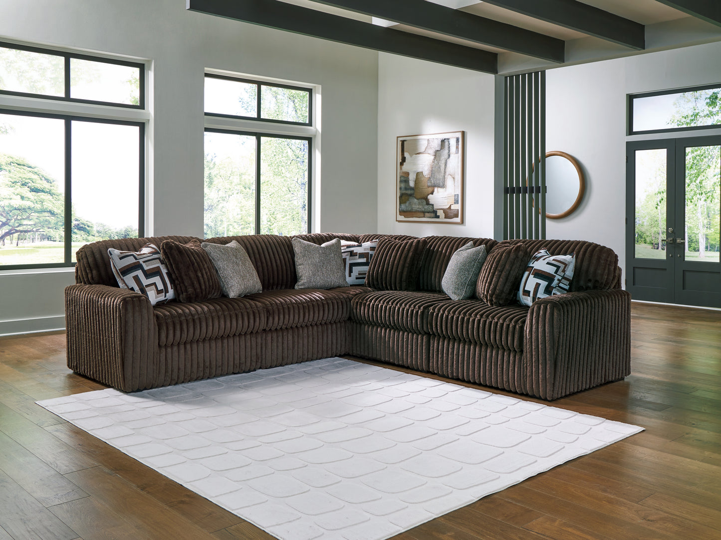 The Furniture Outlets - Ashley Furniture - Midnight-Madness Sectional - RAF 5-Piece Sectional / Chocolate - 98104S26