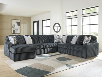 The Furniture Outlets - Ashley Furniture - Midnight-Madness Sectional - RAF 4-Piece Sectional with Chaise / Gunmetal - 98105S1