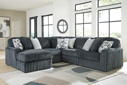 The Furniture Outlets - Ashley Furniture - Midnight-Madness Sectional - RAF 5-Piece Sectional with Chaise / Gunmetal - 98105S22