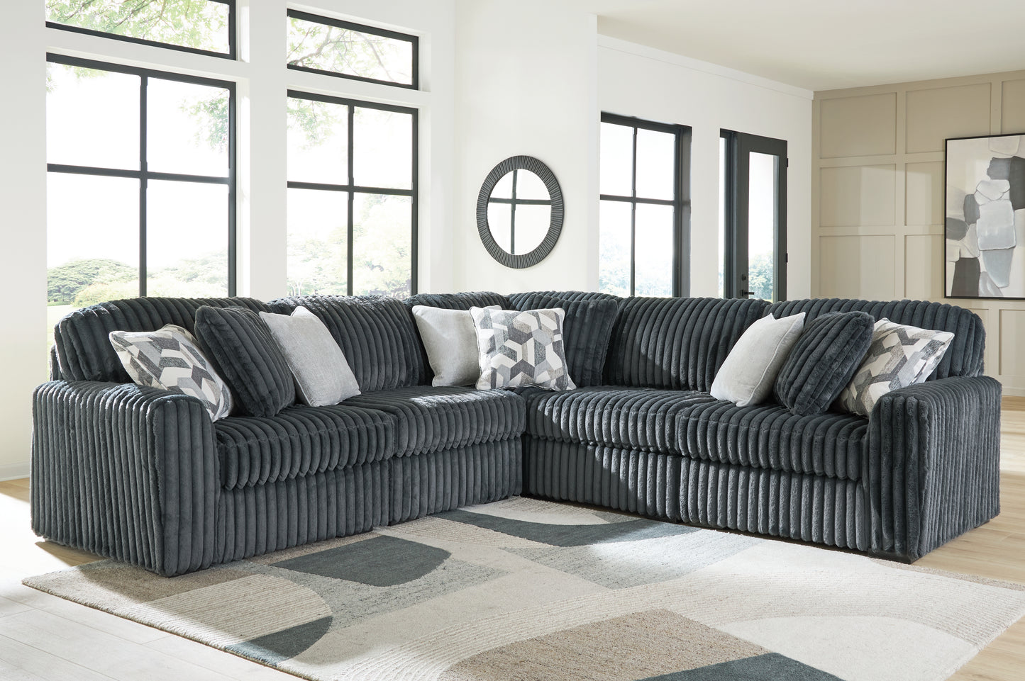 The Furniture Outlets - Ashley Furniture - Midnight-Madness Sectional - RAF 5-Piece Sectional / Gunmetal - 98105S27