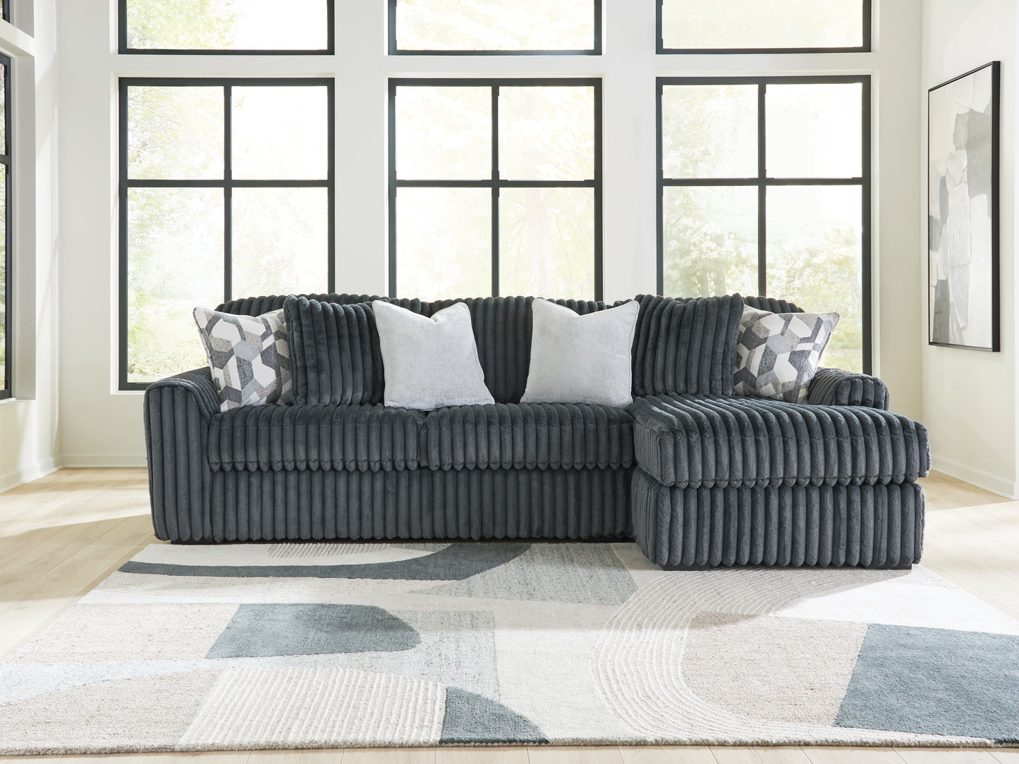 The Furniture Outlets - Ashley Furniture - Midnight-Madness Sectional - LAF 2-Piece Sectional Sofa Chaise / Gunmetal - 98105S3