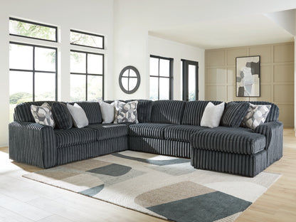 The Furniture Outlets - Ashley Furniture - Midnight-Madness Sectional - LAF 4-Piece Sectional with Chaise / Gunmetal - 98105S2