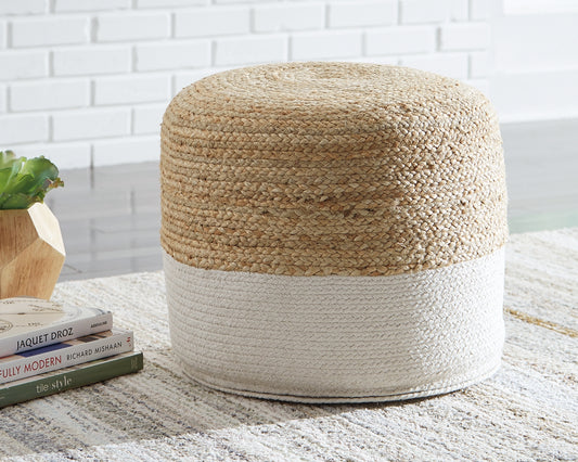 The Furniture Outlets - Ashley Furniture - Sweed Valley Pouf - Pouf / Natural/Black - A1000422