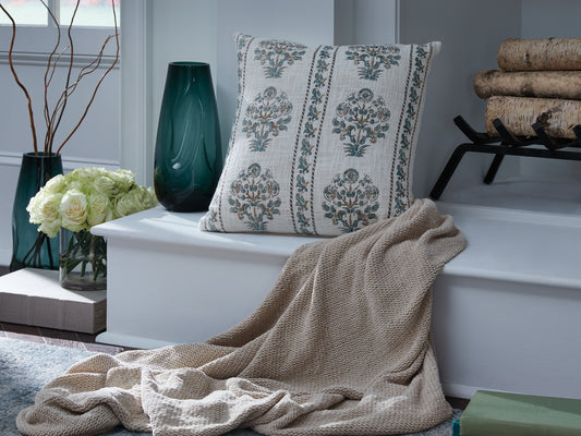 The Furniture Outlets - Ashley Furniture - Paulmour Pillows - Pillow (4/CS) / Ivory/Green/Brown - A1001105