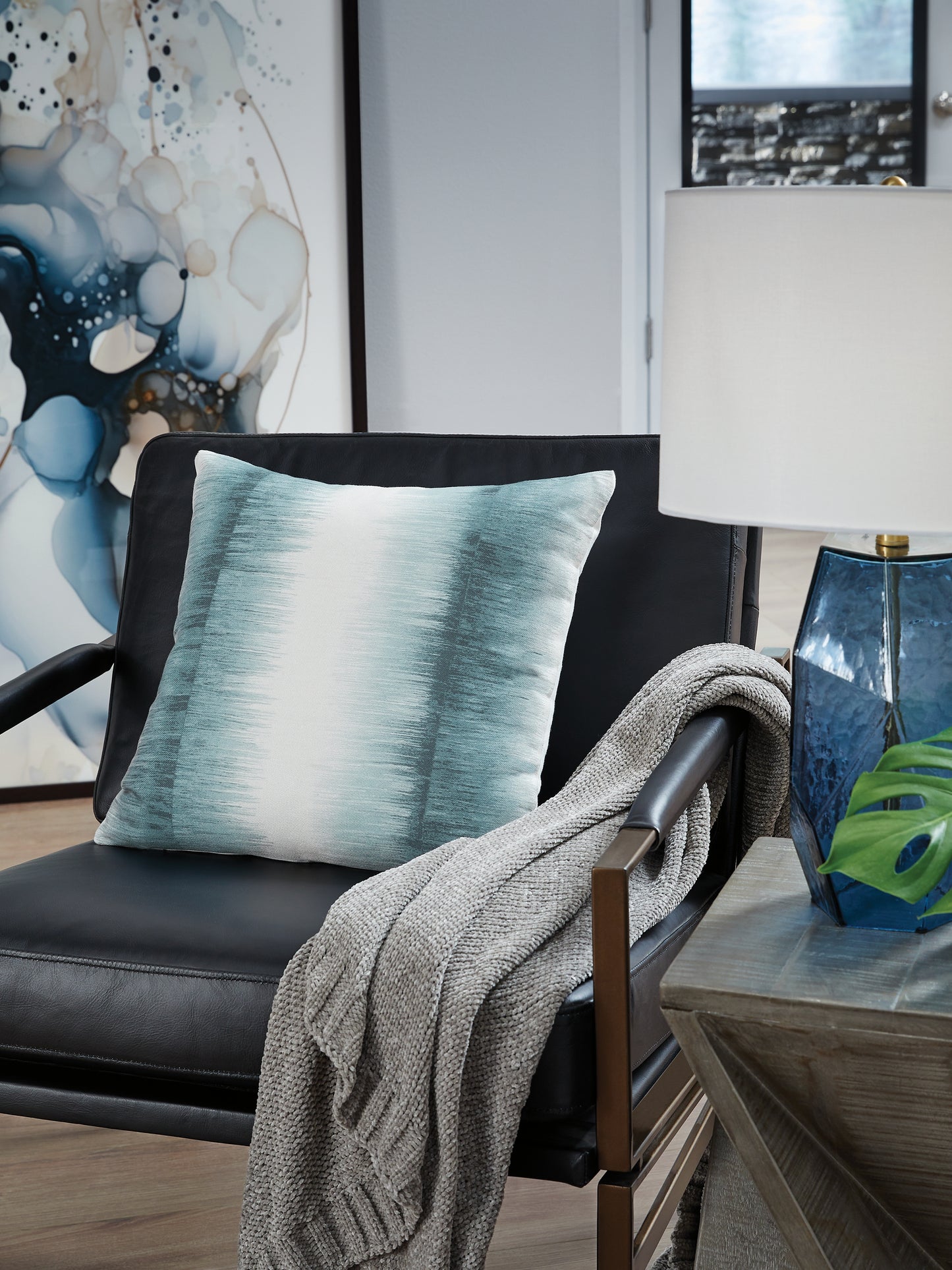 The Furniture Outlets - Ashley Furniture - Elonwich Pillows - Pillow / Teal/White - A1001106P