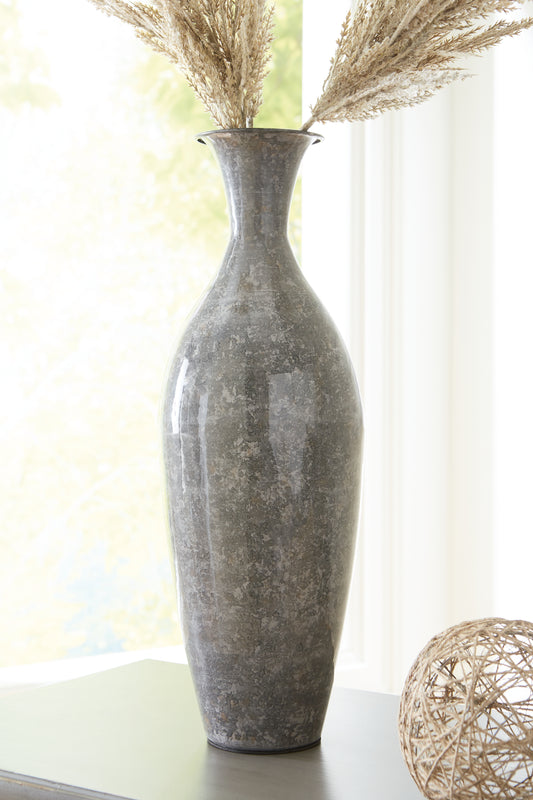 The Furniture Outlets - Ashley Furniture - Brockwich Vase - Vase / Antique Gray - A2000589