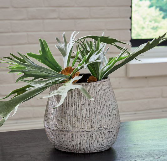 The Furniture Outlets - Ashley Furniture - Claymount Vase - Vase / Distressed Brown - A2000636