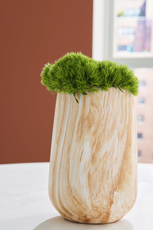 The Furniture Outlets - Ashley Furniture - Cammen Vase - Vase / Tan/White - A2000646